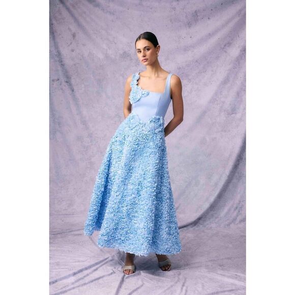 Elliatt Kaia Floral Maxi Dress in Blue wedding Guest Garden Party size S NWT - Picture 2 of 9